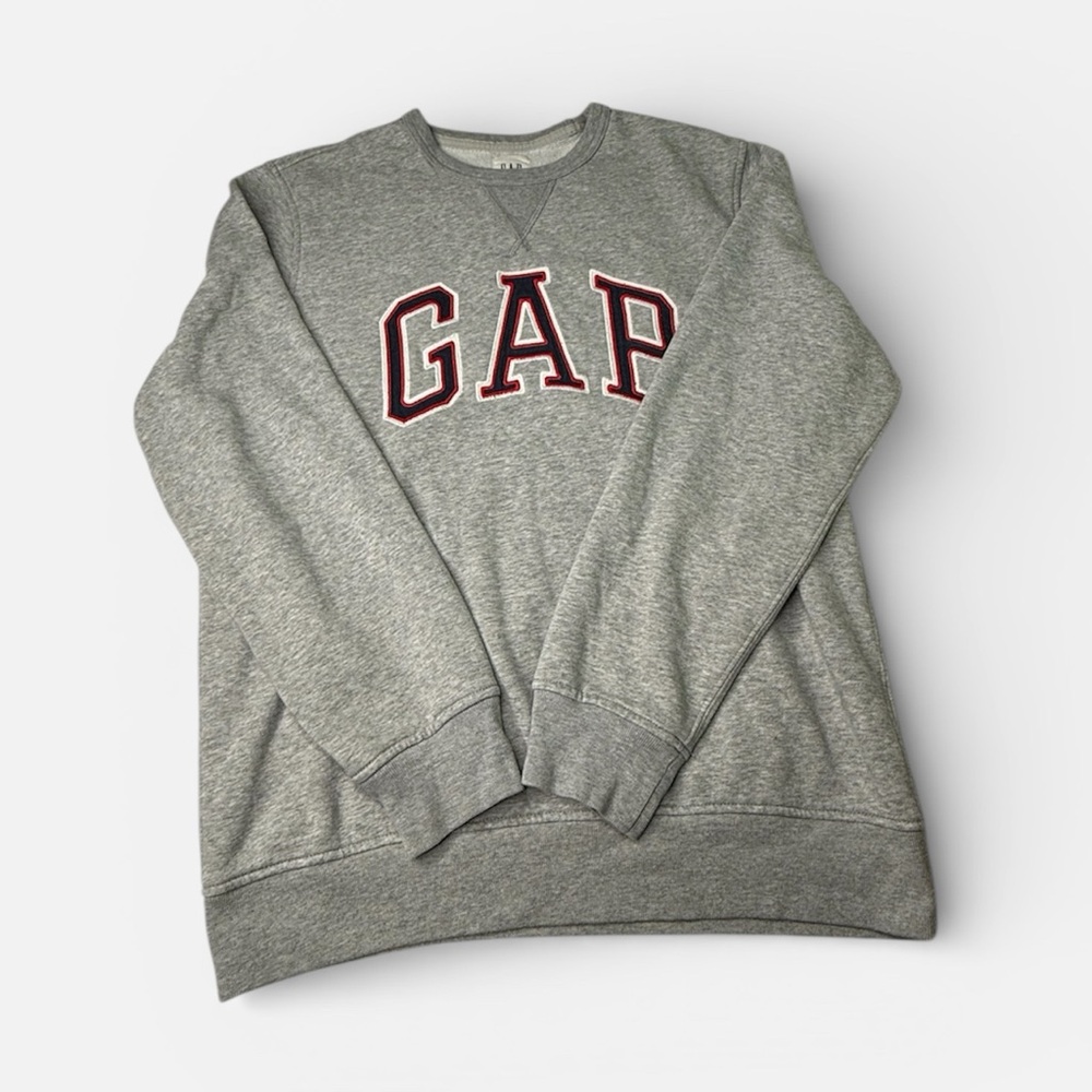 GAP Spellout Big‎ Logo Grey Sweatshirt Women's Sz M Casual Loungewear Comfort